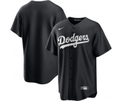 Men's Los Angeles Dodgers Blank Black Lights Out Limited Stitched Baseball Jersey