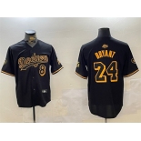 Men's Los Angeles Dodgers Front #8 Back #24 Kobe Bryant Black Stitched Jersey
