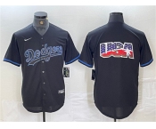 Men's Los Angeles Dodgers Team Big Logo Black Fashion Stitched Baseball Jerseys