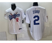 Men's Los Angeles Dodgers x One Piece #2 Zoro White Vapor Premier Limited Stitched Baseball Jersey Men's Los Angeles Dodgers x One Piece #2 Zoro White Vapor Premier Limited Stitched Baseball Jersey