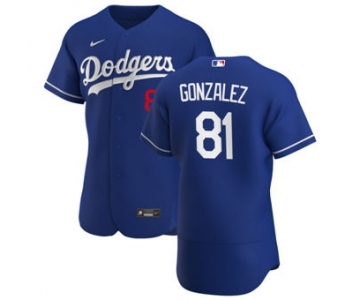 Men's Nike Los Angeles Dodgers #81 Victor Gonzalez Royal Alternate 2020 Authentic Player Baseball Jersey