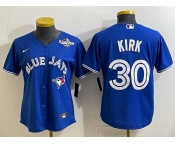 Men's Toronto Blue Jays #30 Alejandro Kirk Royal 2025 World Series Cool Base Stitched Baseball Jersey Men's Toronto Blue Jays #30 Alejandro Kirk Royal 2025 World Series Cool Base Stitched Baseball Jersey