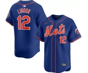 Men's New York Mets #12 Francisco Lindor Royal 2024 Alternate Limited Stitched Baseball Jersey