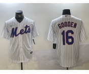 Men's New York Mets #16 Dwight Gooden White Cool Base Stitched Jersey