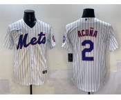 Men's New York Mets #2 Luisangel Acuna White Cool Base Stitched Baseball Jersey