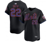 Men's New York Mets #22 Juan Soto Black 2024 Alternate Limited Stitched Baseball Jersey