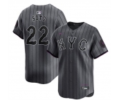 Men's New York Mets #22 Juan Soto Graphite 2024 City Connect Limited Stitched Baseball Jersey