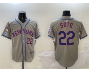 Men's New York Mets #22 Juan Soto Grey 2025 Spring Training Alternate Limited Stitched Baseball Jersey