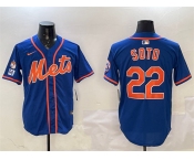 Men's New York Mets #22 Juan Soto Royal 2025 Spring Training Alternate Limited Stitched Baseball Jersey