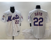 Men's New York Mets #22 Juan Soto White 2025 Spring Training Home Limited Stitched Baseball Jersey