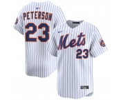Men's New York Mets #23 David Peterson White 2025 Home Limited Stitched Baseball Jersey