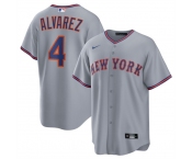 Men's New York Mets #4 Francisco Alvarez Gray 2025 Limited Stitched Baseball Jersey