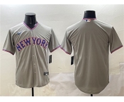 Men's New York Mets Team Big Logo Gray 2025 Limited Stitched Baseball Jersey
