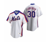 Men's Nike New York Mets #30 Michael Conforto White Cooperstown Collection Home Stitched Baseball Jersey