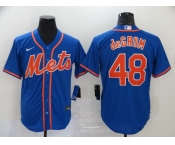 Nike Men's New York Mets #48 Jacob deGrom Blue Alternate Home Cool Base Baseball Jersey