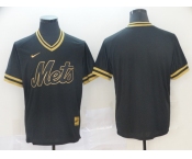 Nike Men's New York Mets Blank Authentic Black Gold Fashion Baseball Jersey