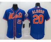 Nike Men's New York Mets#20 Pete Alonso Blue Home Flex Base Authentic Collection Baseball Jersey