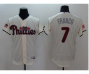 Men Philadelphia Phillies #7 Maikel Franco Cream Stars & Stripes 2016 Independence Day Flex Base Jersey Men Philadelphia Phillies #7 Maikel Franco Cream Stars & Stripes 2016 Independence Day Flex Base Jersey