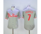 Men Philadelphia Phillies #7 Maikel Franco Majestic Grey Flexbase Authentic Collection Player Jersey Men Philadelphia Phillies #7 Maikel Franco Majestic Grey Flexbase Authentic Collection Player Jersey