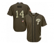 Men's Majestic Philadelphia Phillies #14 Pete Rose Authentic Green Salute to Service MLB Jersey Men's Majestic Philadelphia Phillies #14 Pete Rose Authentic Green Salute to Service MLB Jersey