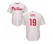 Men's Majestic Philadelphia Phillies #19 John Kruk Authentic White Red Strip Home Cool Base MLB Jersey Men's Majestic Philadelphia Phillies #19 John Kruk Authentic White Red Strip Home Cool Base MLB Jersey