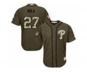 Men's Majestic Philadelphia Phillies #27 Aaron Nola Authentic Green Salute to Service MLB Jersey Men's Majestic Philadelphia Phillies #27 Aaron Nola Authentic Green Salute to Service MLB Jersey