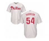 Men's Majestic Philadelphia Phillies #54 Matt Harrison Authentic White Red Strip Home Cool Base MLB Jersey