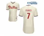 Men's Majestic Philadelphia Phillies #7 Maikel Franco Authentic Cream Alternate Cool Base MLB Jersey Men's Majestic Philadelphia Phillies #7 Maikel Franco Authentic Cream Alternate Cool Base MLB Jersey