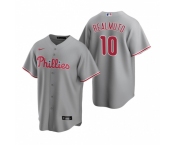 Men's Nike Philadelphia Phillies #10 J.T. Realmuto Gray Road Stitched Baseball Jersey