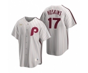 Men's Nike Philadelphia Phillies #17 Rhys Hoskins White Cooperstown Collection Home Stitched Baseball Jersey