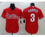 Men's Nike Philadelphia Phillies #3 Bryce Harper Red Alternate Stitched Baseball Jersey
