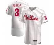 Men's Nike Philadelphia Phillies #3 Bryce Harper White Home 2020 Authentic Player Baseball Jersey