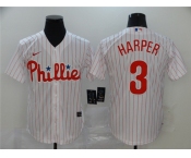 Men's Nike Philadelphia Phillies #3 Bryce Harper White Home Stitched Baseball Jersey