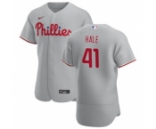 Men's Nike Philadelphia Phillies #41 David Hale Gray Road 2020 Authentic Player Baseball Jersey