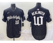 Men's Philadelphia Phillies #10 J.T. Realmuto Black Gothic Vapor Limited Stitched Jersey