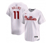 Men's Philadelphia Phillies #11 Jimmy Rollins White Home Limited Stitched Jersey