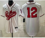 Men's Philadelphia Phillies #12 Kyle Schwarber White 2026 Field of Dreams Stadium Stitched Jersey