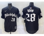 Men's Philadelphia Phillies #28 Alec Bohm Black Gothic Vapor Limited Stitched Jersey
