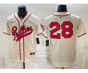 Men's Philadelphia Phillies #28 Alec Bohm Cream 2026 Field of Dreams Stadium Stitched Baseball Jersey