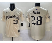 Men's Philadelphia Phillies #28 Alec Bohm Cream Gothic Vapor Limited Stitched Jersey