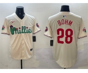Men's Philadelphia Phillies #28 Alec Bohm Cream Phanatic Limited Stitched Jersey