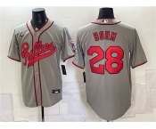 Men's Philadelphia Phillies #28 Alec Bohm Gray 2026 Field of Dreams Stadium Stitched Baseball Jersey