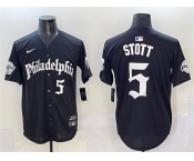 Men's Philadelphia Phillies #5 Bryson Stott Black Gothic Vapor Limited Stitched Jersey