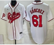 Men's Philadelphia Phillies #61 Cristopher Sanchez White 2026 Field of Dreams Stadium Stitched Jersey