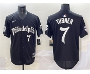 Men's Philadelphia Phillies #7 Trea Turner Black Gothic Vapor Limited Stitched Jersey