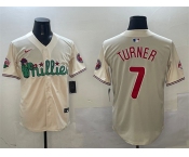 Men's Philadelphia Phillies #7 Trea Turner Cream Phanatic Limited Stitched Jersey