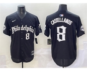 Men's Philadelphia Phillies #8 Nick Castellanos Black Gothic Vapor Limited Stitched Jersey