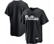 Men's Philadelphia Phillies Blank Black Lights Out Limited Stitched Baseball Jersey