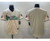 Men's Philadelphia Phillies Blank Cream Phanatic Limited Stitched Jersey