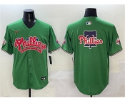 Men's Philadelphia Phillies Team Big Logo Green Phanatic Limited Stitched Jersey